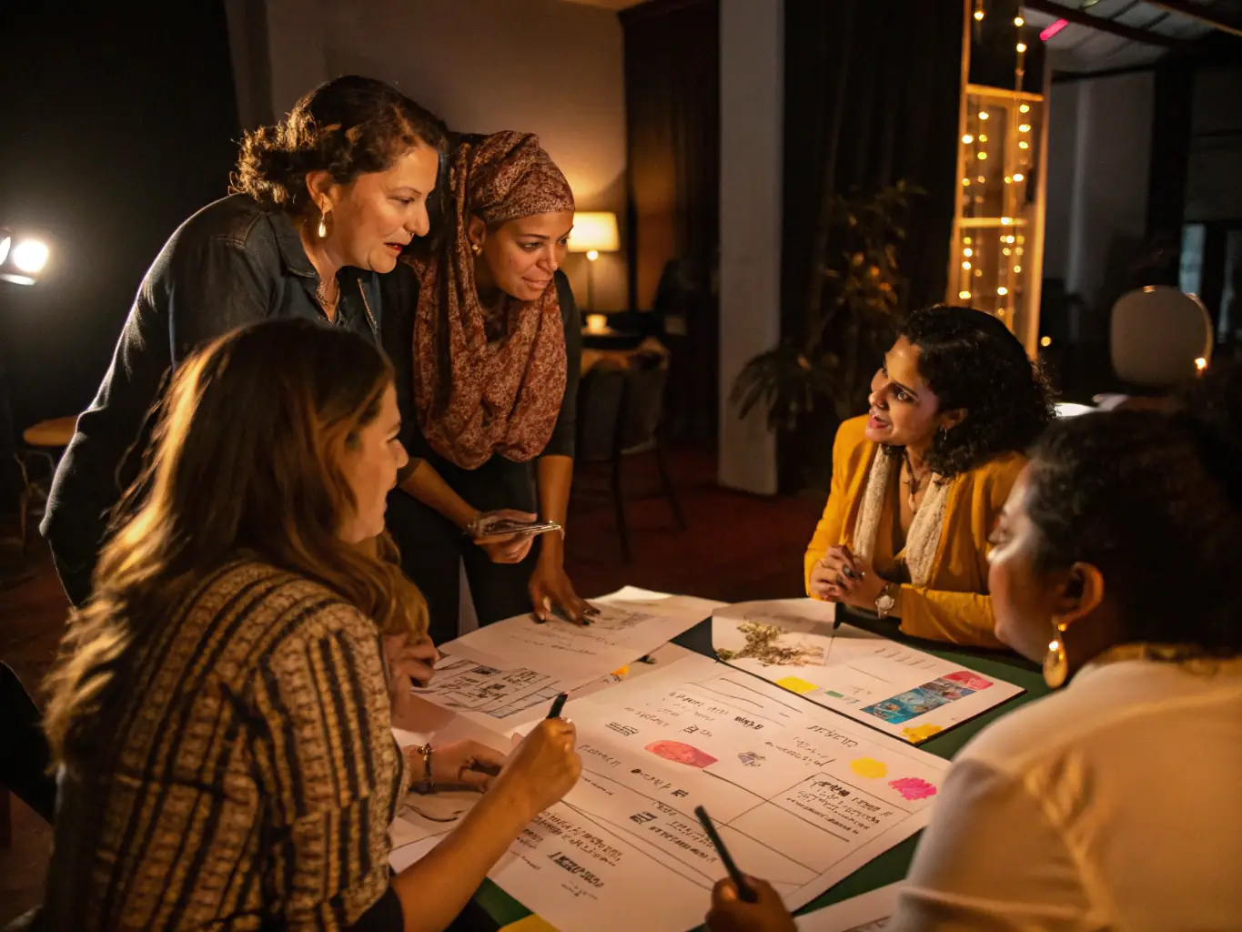 An inspiring image of women participating in a workshop, engaging in discussions and activities, representing the Personal Development Program.